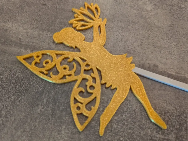 Cute Golden Fairy Cake Topper