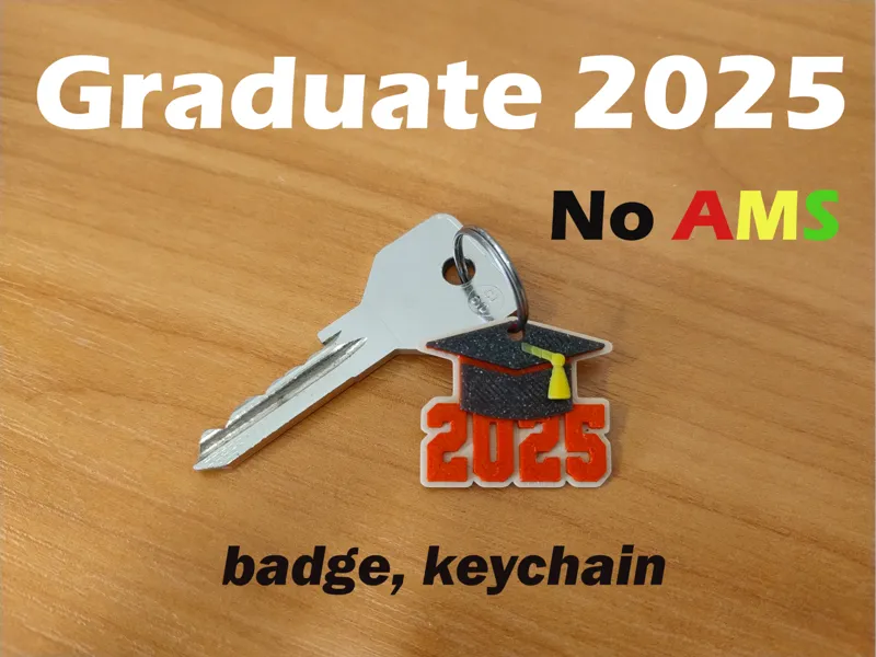 Graduate 2025 badge, keychain