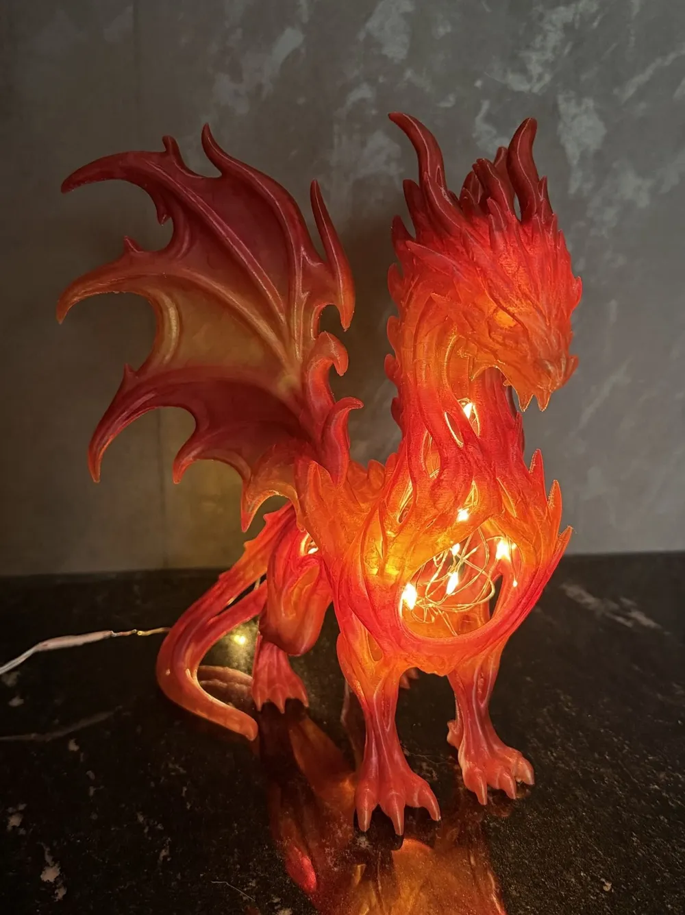 Glowing Fire Dragon – LED Light Display (Large) - Free 3D Print Model ...