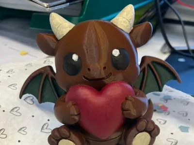 Baby Dragon *cute* - Holding a heart