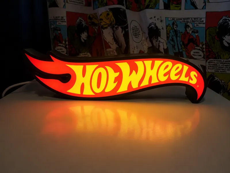 Letrero luminoso hotwheels