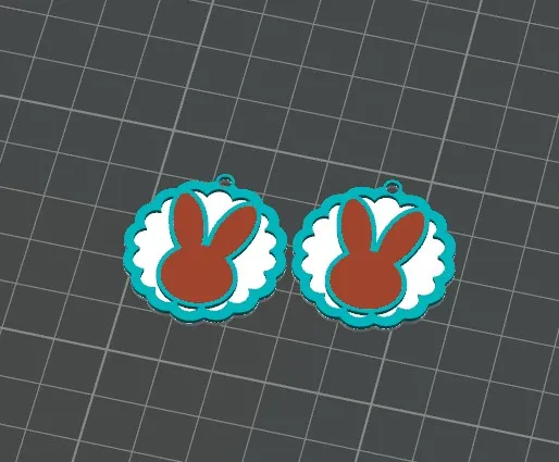 Scalloped Bunny Easter Earrings view 3