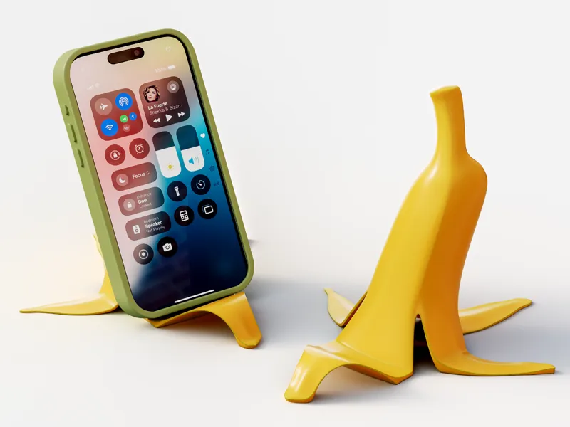 Banana-shaped smartphone stand