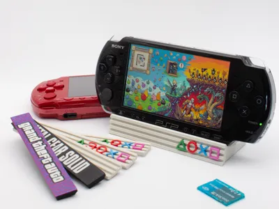PSP Slim display stand w/ magnetic faceplates