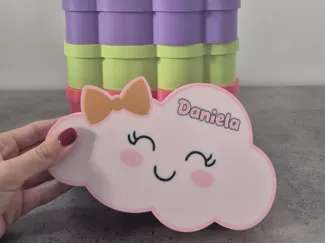 Cloud shaped kids' box with happy face