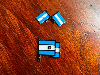 Argentine Flag Cockade Pins x2 - model 02