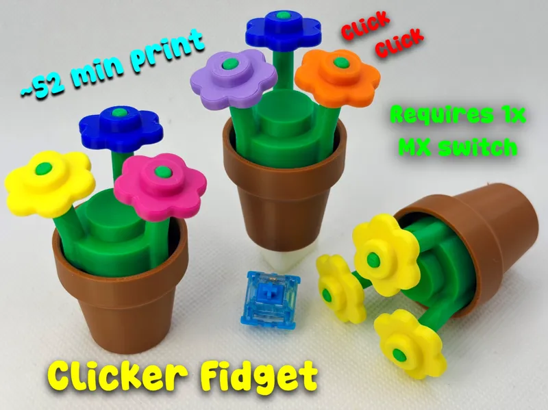 Building Block Flower Clicker Fidget Toy (<1 hour)