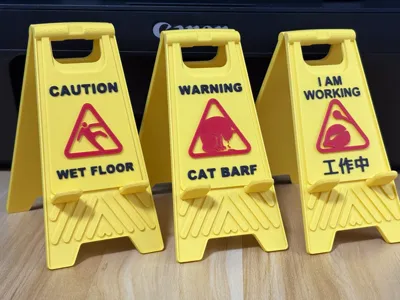 customized logo and texts warning sign phone stand