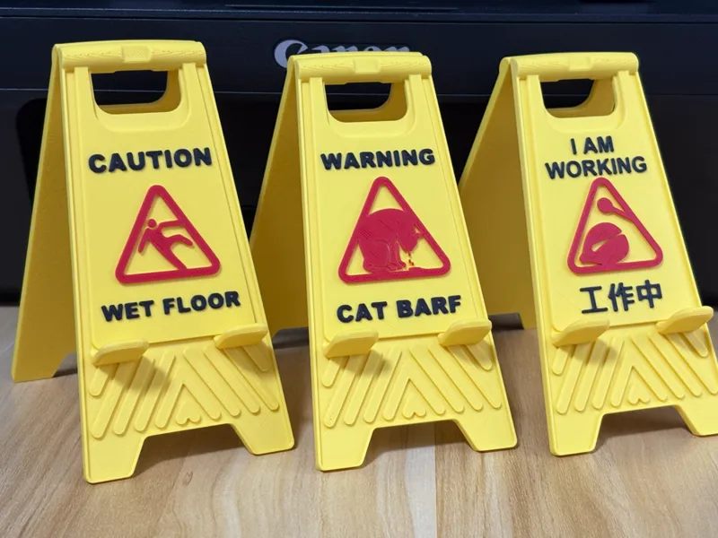 customized logo and texts warning sign phone stand