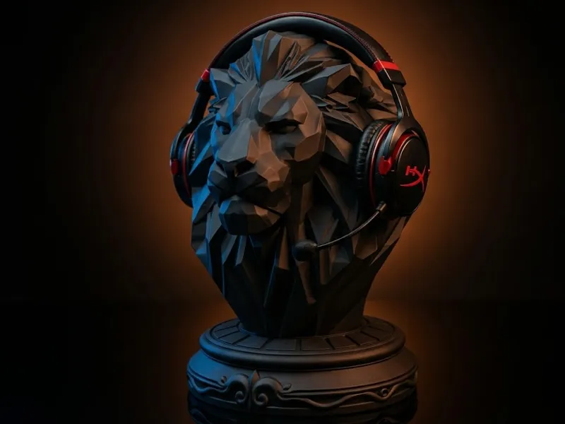 Busto de Leão - suporte para headphone
