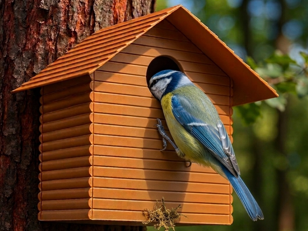 Wooden Style Birdhouse – Perfect for Outdoor Use