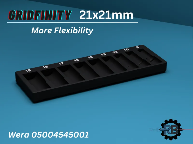 Gridfinity Holder for Wera Deep Sockets 3/8