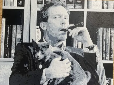 Hueforge - House Smoking with Cat