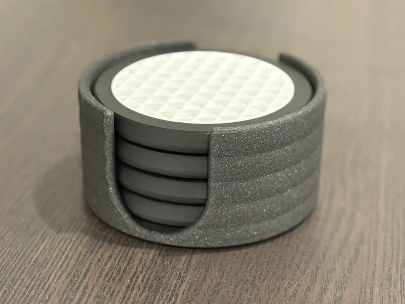 Bubble Infill Coasters with Holder
