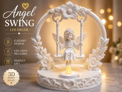 Accesorio de iluminación decorativa: Angel Swing LED Decor — referencia de MakerWorld