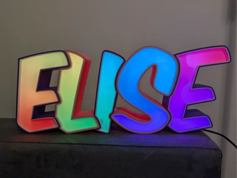 ELISE Led name sign / Prénom lumineux