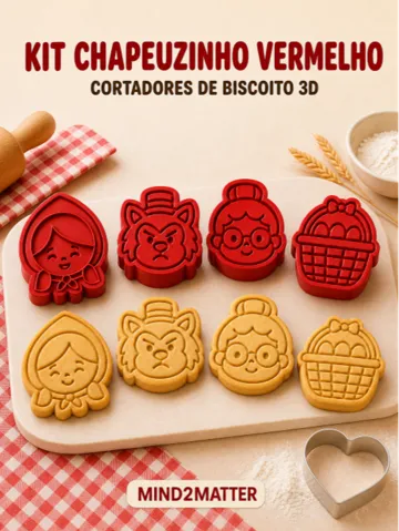 Cortador para modelado: Kit Cortadores de Biscoito – Chapeuzinho Vermelho — vista de referencia 2