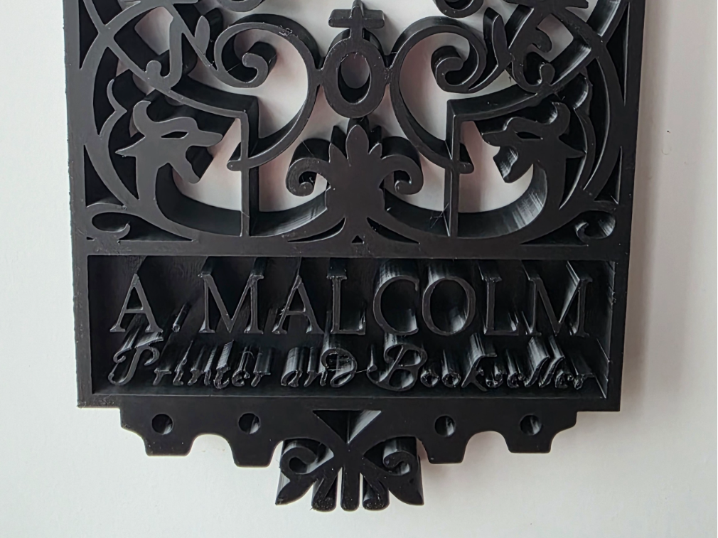 Outlander‑ A. Malcolm, Printer & Bookseller Sign