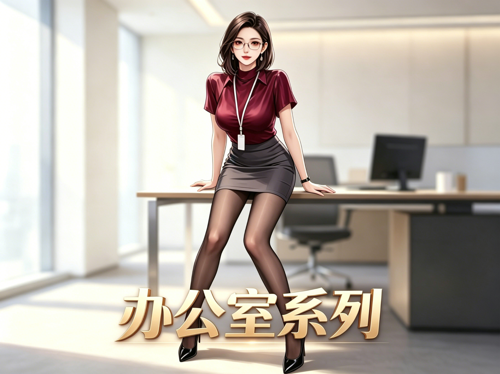 办公室系列 坐姿美女 - 1