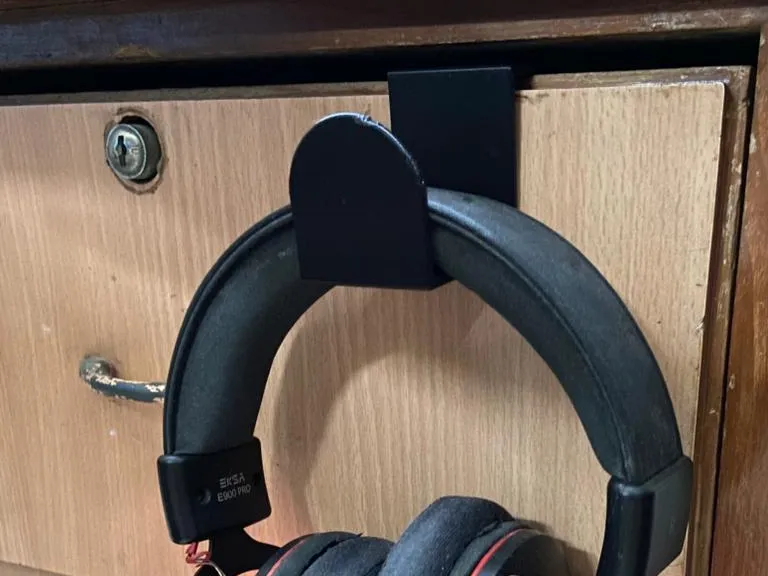 Headphone Holder under draw gap.