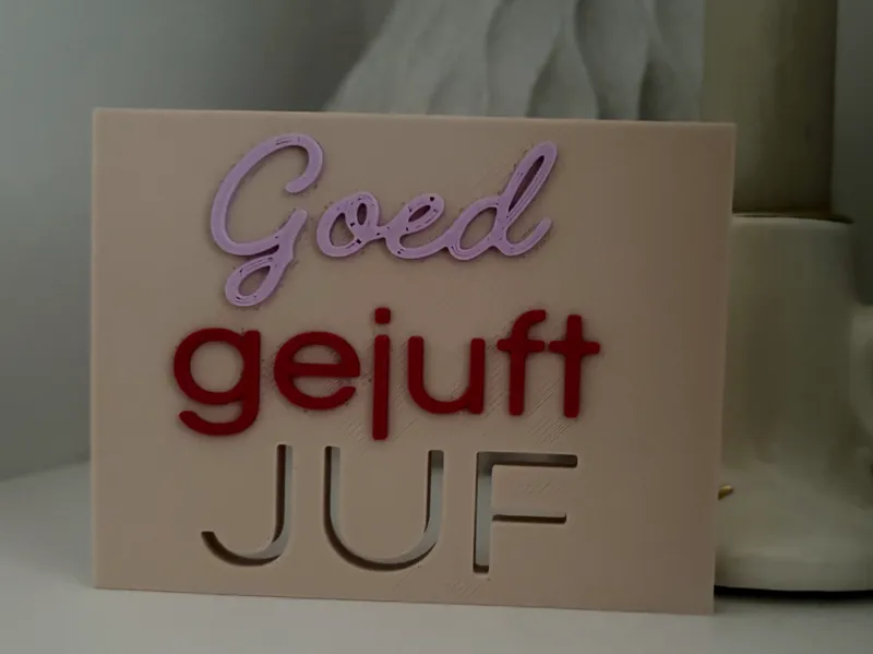 Mini tegeltje Goed gejuft juf