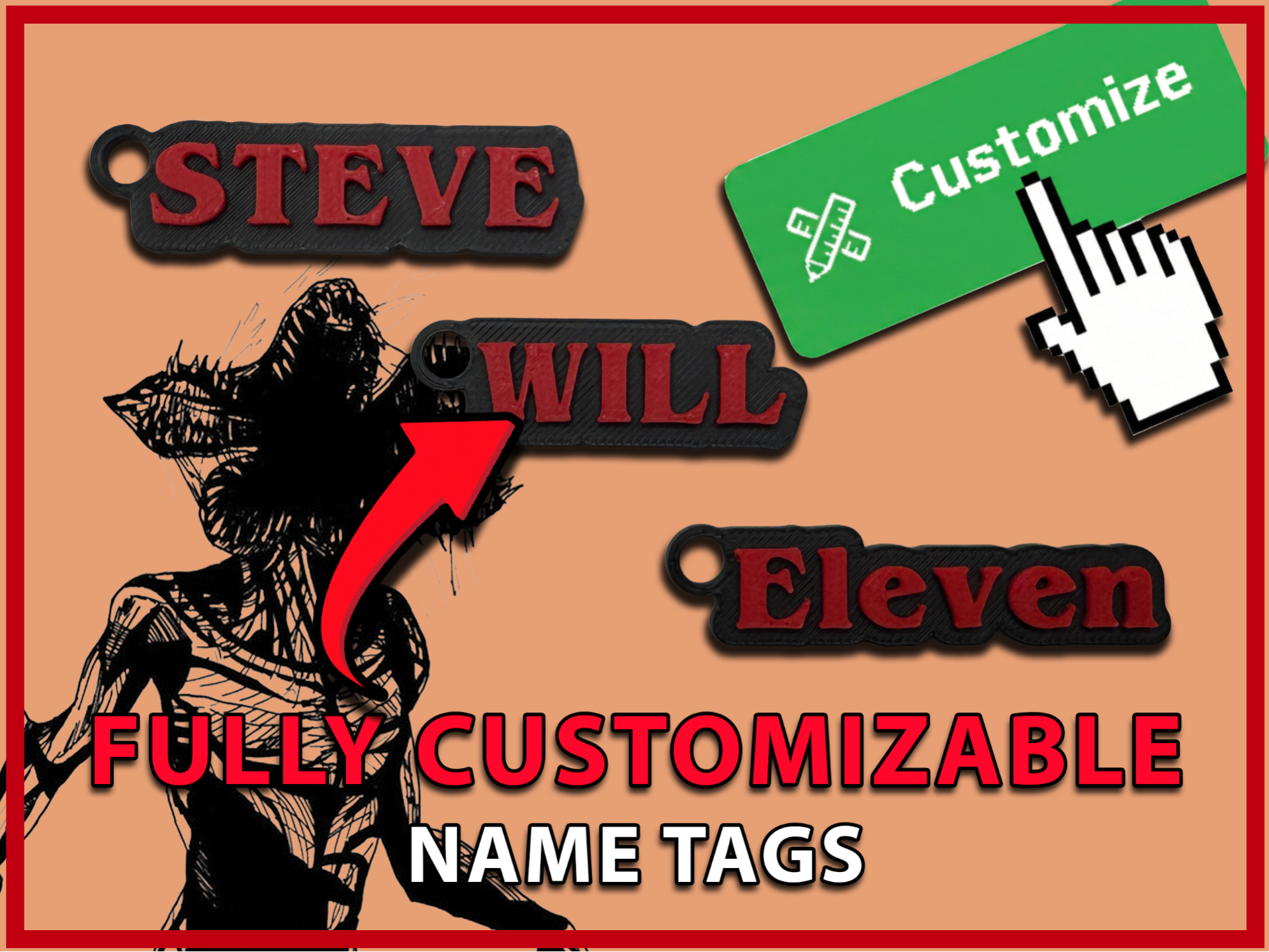 Stranger Things Fully Custom Keychain Generator