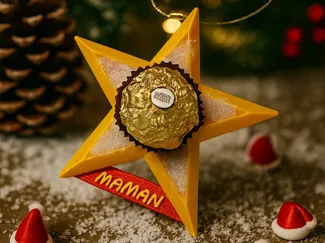 Étoile de Noël Ferrero Rocher -> sapin avec prénom