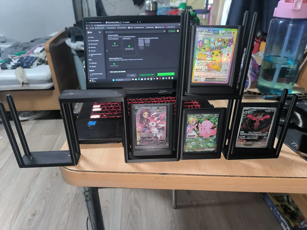 Toploader Display modular shelf + TCG toploader display stand - Free 3D Print Model ...