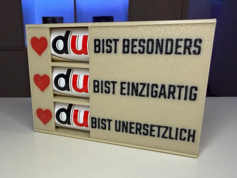 Dreifach Schokoriegel-Geschenk (Eigener Text)