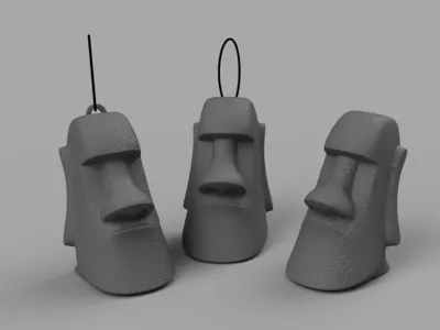 MOAI TEXTURED KEYCHAIN