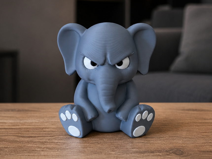 Miniatura 1 do modelo 3D Grimmiger Elefant