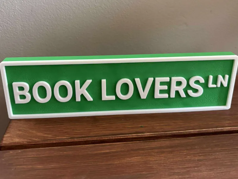 Book Lovers Ln Book Shelf Street Sign