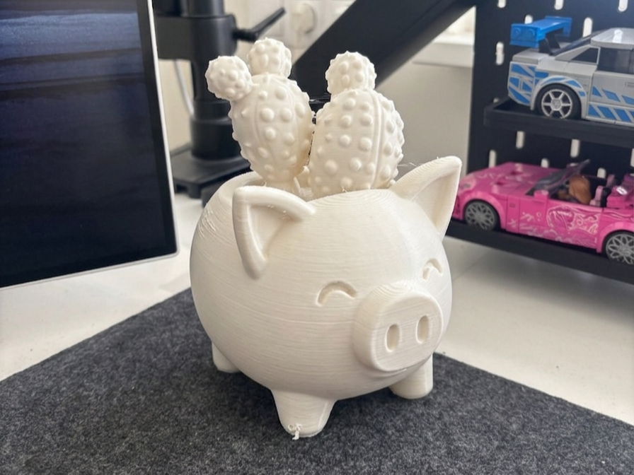 Piggy Cactus Planter | Cute Desk Buddy