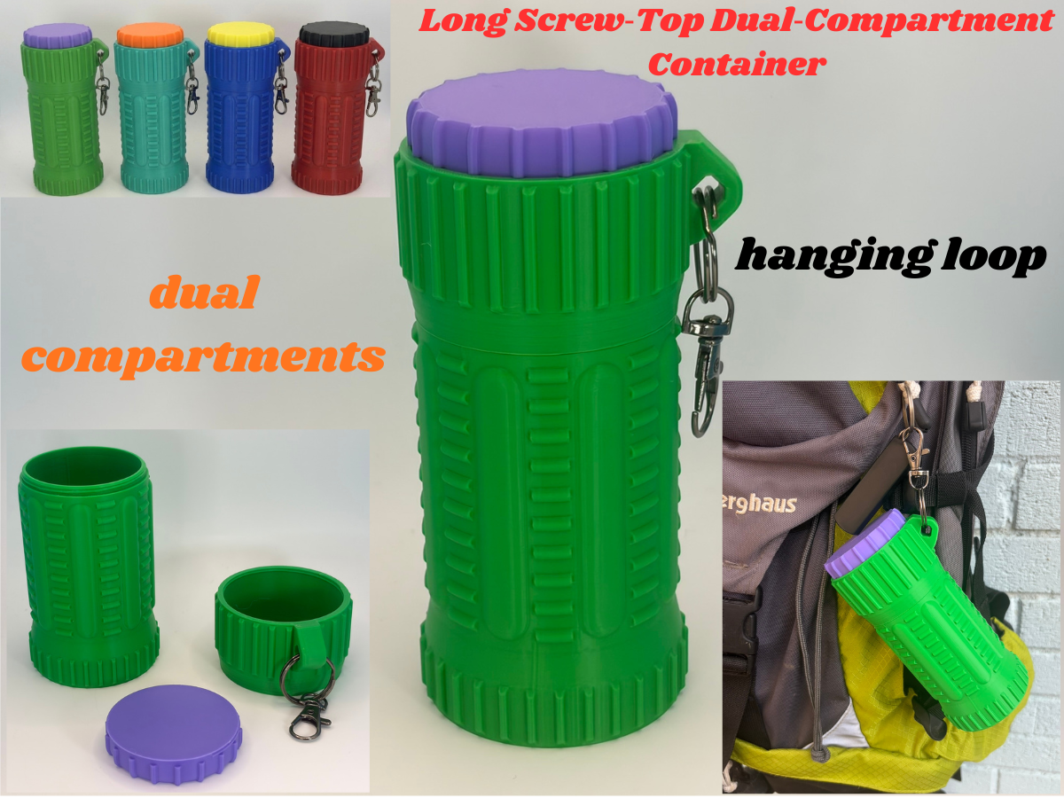 Long Screw‑Top Dual‑Compartment Container 