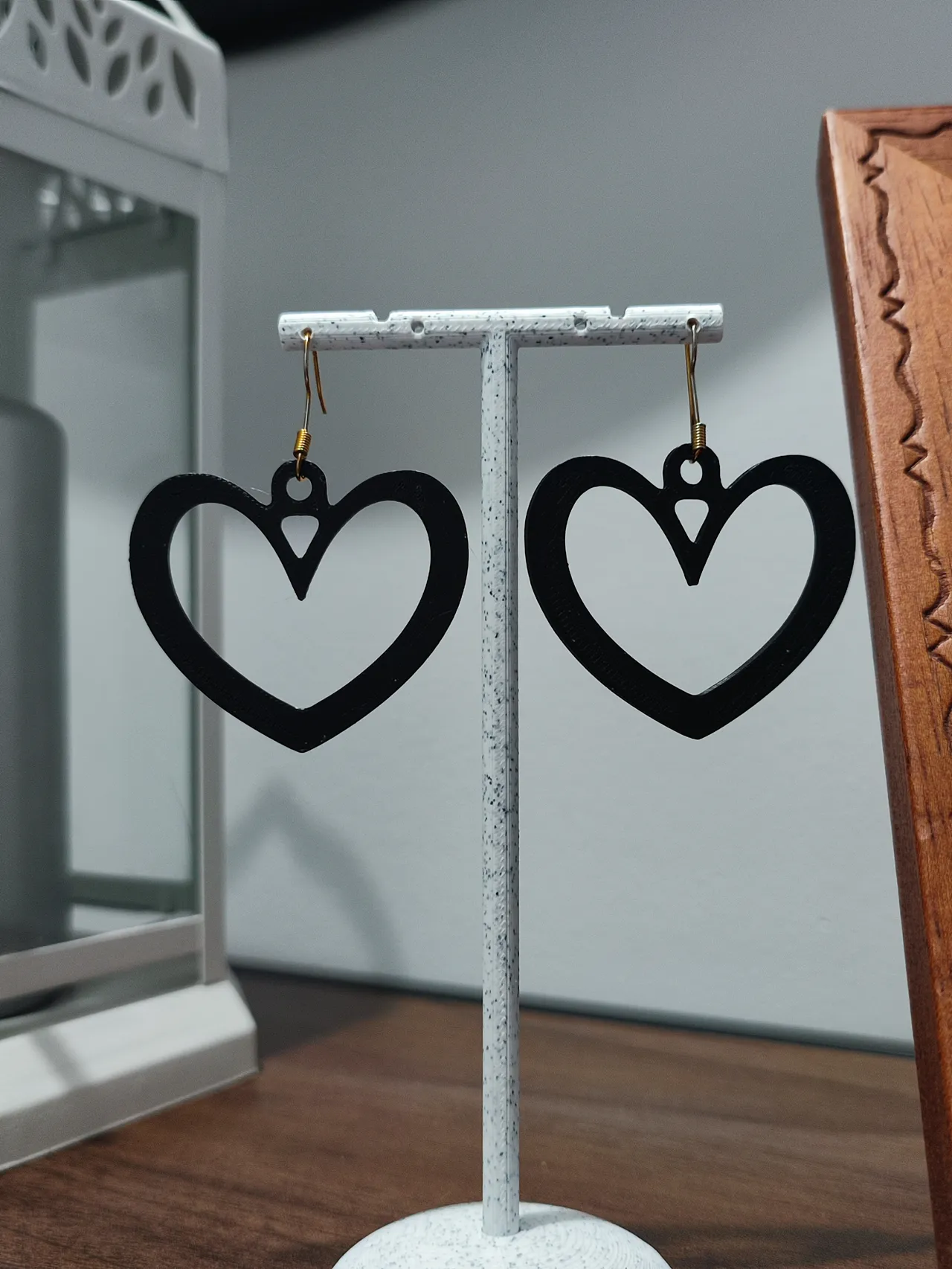 Aretes Dúo de Corazones Flotantes view 3