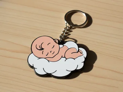 baby cloud keychain -