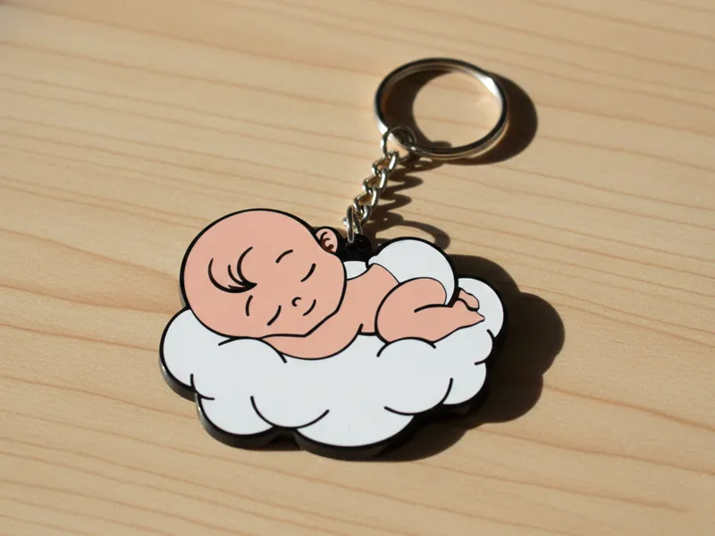 llavero de bebe en la nube -