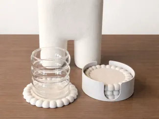 Japandi Bubble Coaster with Holder