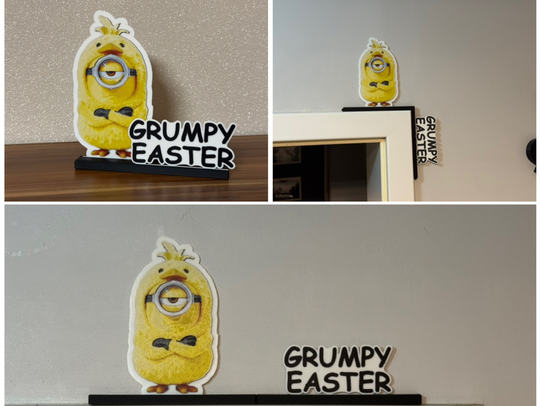 Door topper corner decor Minion Grumpy Easter