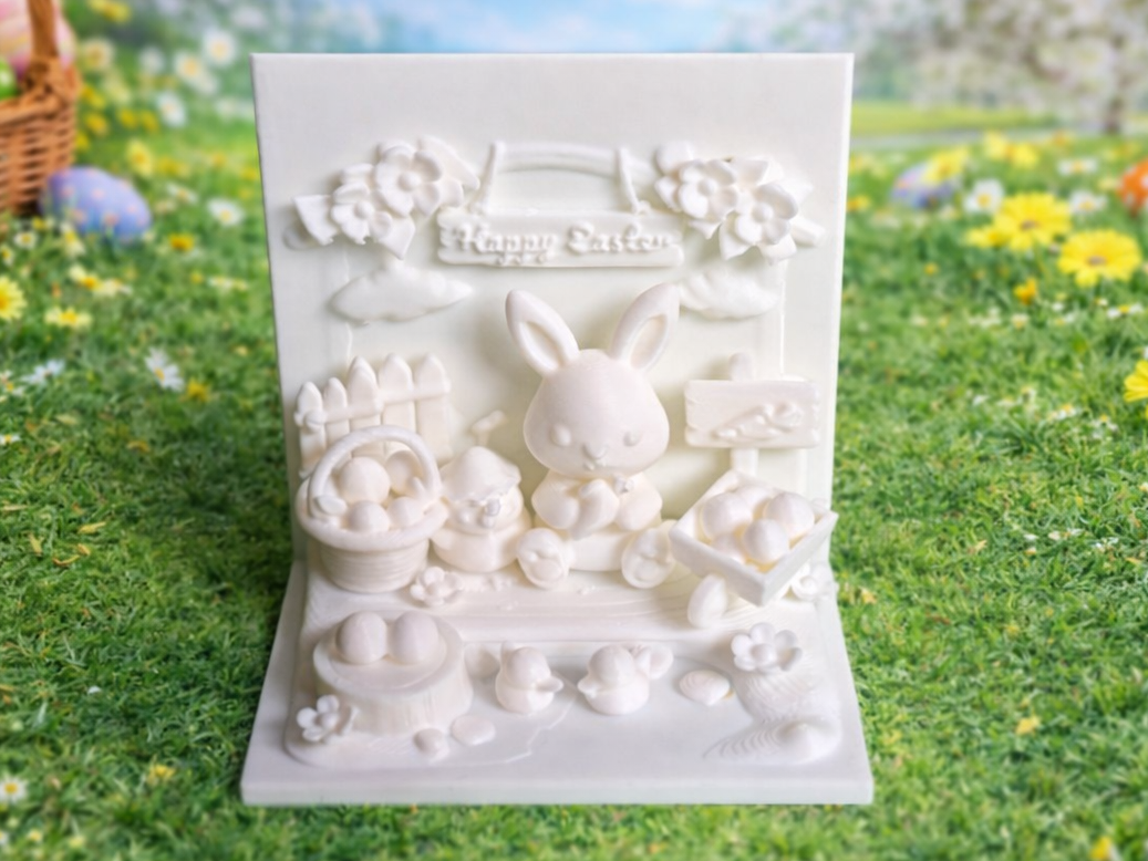 3D Greeting Box Happy Easter Diorama 8x6x8 cm