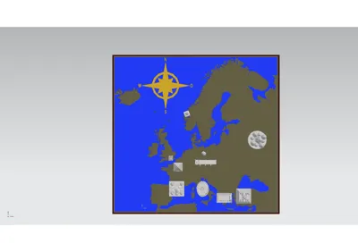 European map with landmarks - Free 3D Print Model - MakerWorld