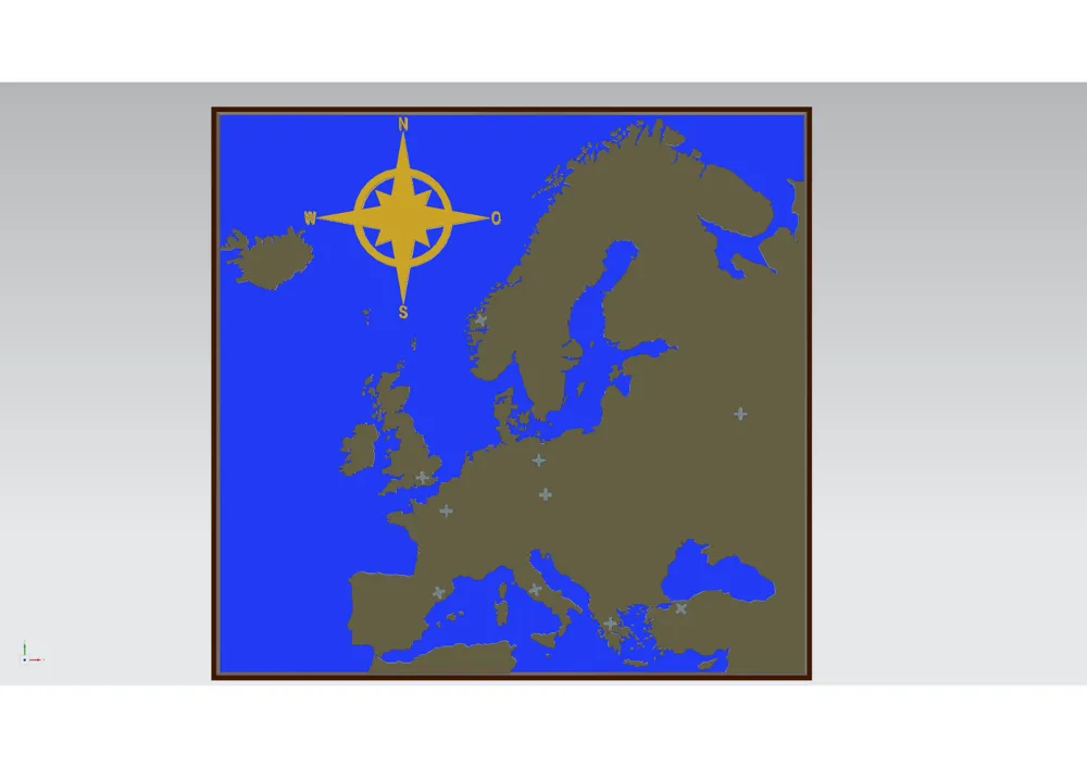 European map with landmarks - Free 3D Print Model - MakerWorld