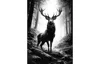 XL (for AMS) Stag in the forest - HueForge Style - 220x160mm