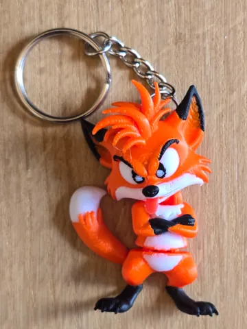 Llavero: Cute Feisty Grumpy Fox flexi keychain — vista de referencia 2