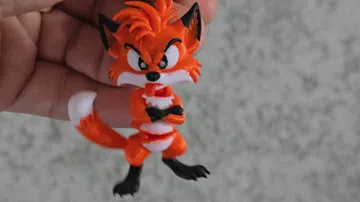 Llavero: Cute Feisty Grumpy Fox flexi keychain — vista de referencia 3