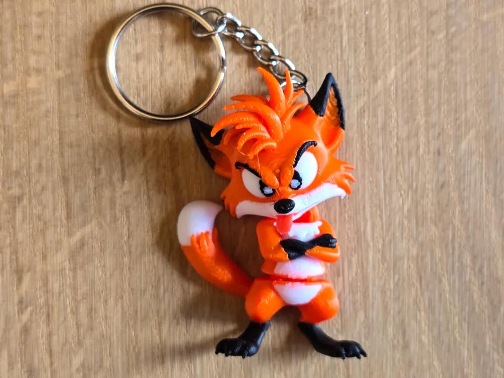 Llavero: Cute Feisty Grumpy Fox flexi keychain. Referencia del modelo original.