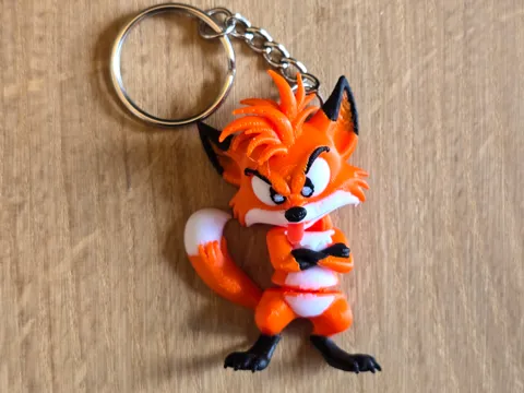 Llavero: Cute Feisty Grumpy Fox flexi keychain — referencia de MakerWorld