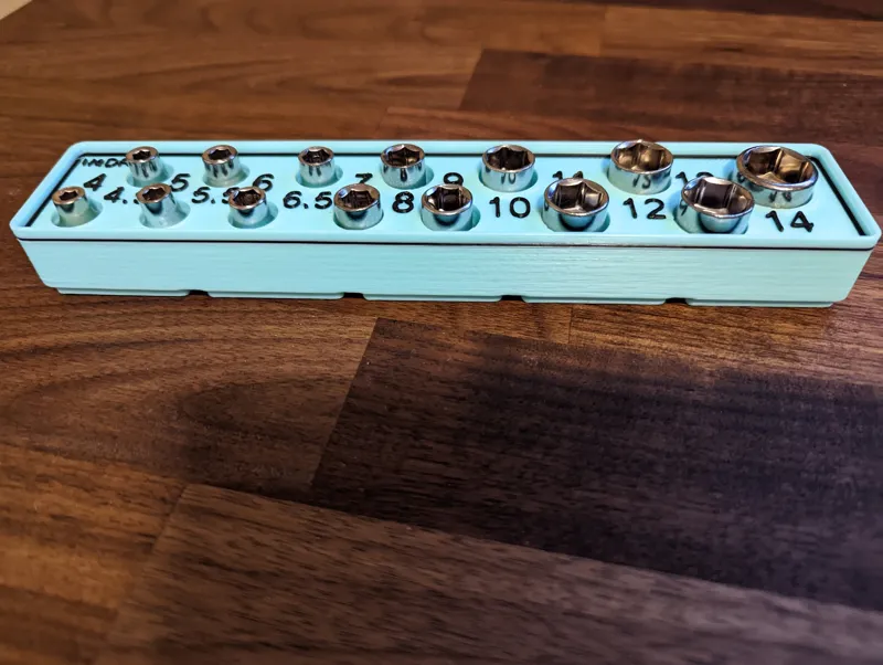 Gridfinity Metric Sockets 1/4"DR