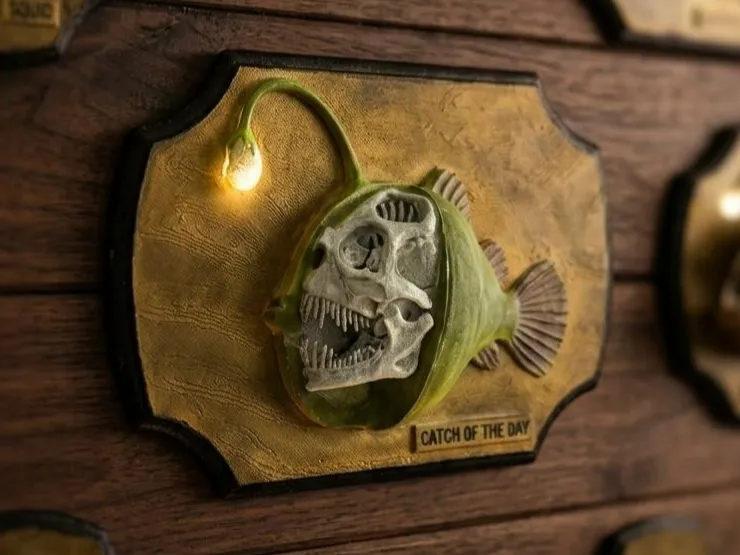 Deep Sea Angler Fish Trophy Wall Art -Support Free