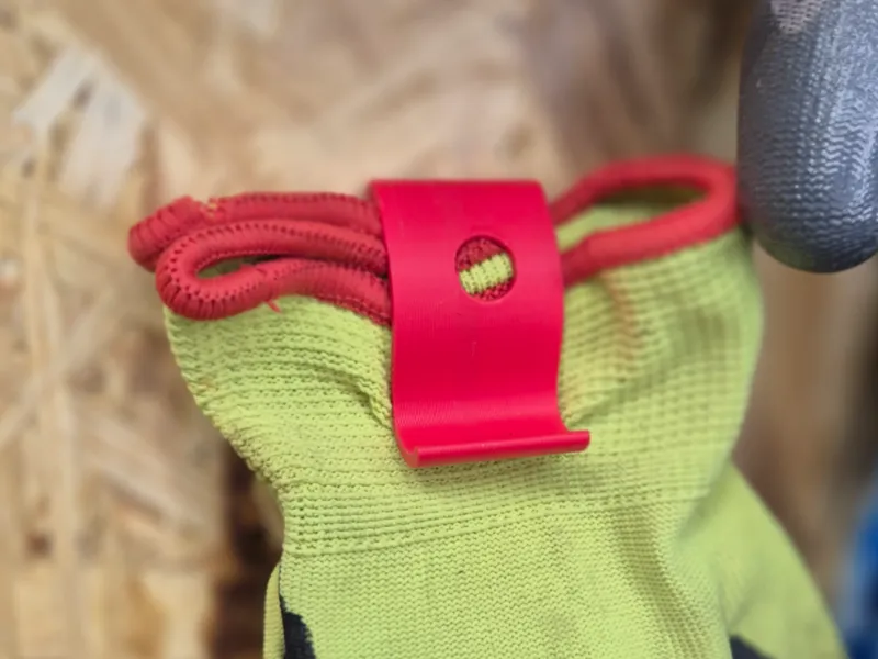 Wall clip for hanging gloves with screw fixing